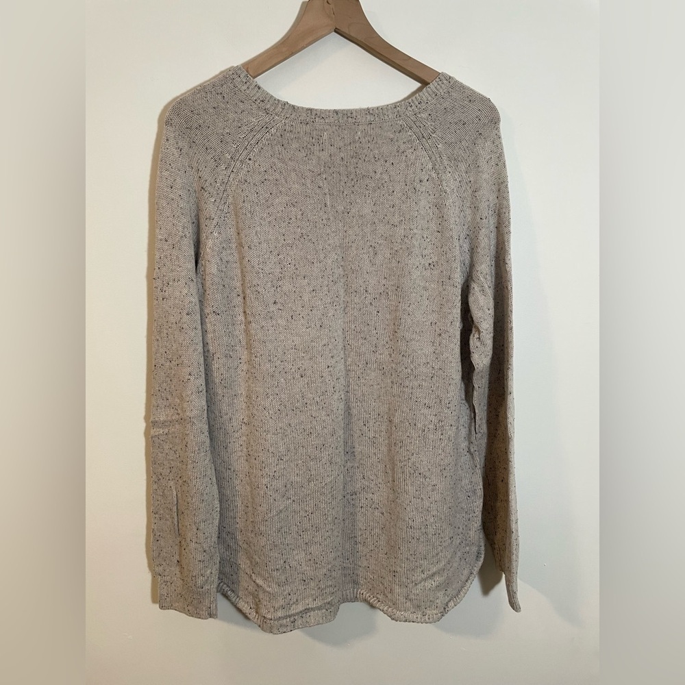 Sonoma Oversized Cable Knit Crew Neck Sweater Oatmeal Color W/ Speckles Size XL - Picture 4 of 9